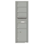 4 Oversized Tenant Doors with 1 Parcel Locker and Outgoing Mail Compartment - 4C Wall Mount 15-High Mailboxes - 4C15S-04