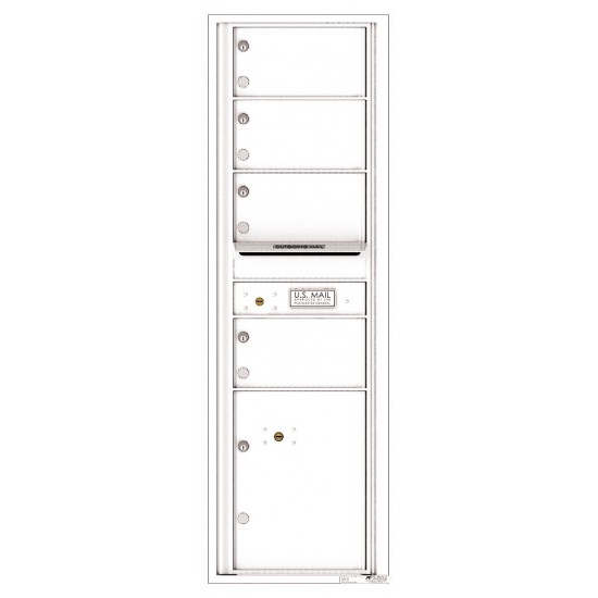 4 Oversized Tenant Doors with 1 Parcel Locker and Outgoing Mail Compartment - 4C Wall Mount 15-High Mailboxes - 4C15S-04