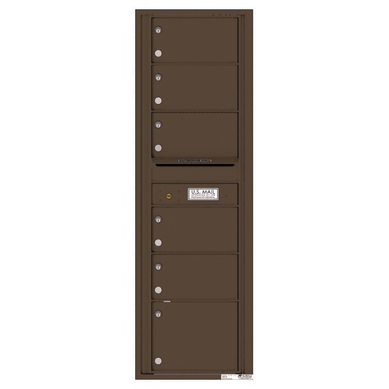 6 Oversized Tenant Doors with Outgoing Mail Compartment - 4C Wall Mount 15-High Mailboxes - 4C15S-06