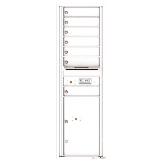 7 Tenant Doors with 1 Parcel Locker and Outgoing Mail Compartment - 4C Wall Mount 15-High Mailboxes - 4C15S-07