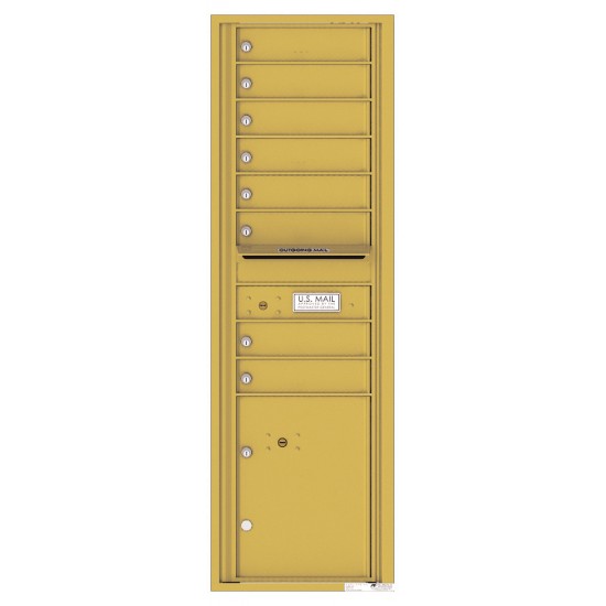 8 Tenant Doors with 1 Parcel Locker and Outgoing Mail Compartment - 4C Wall Mount 15-High Mailboxes - 4C15S-08