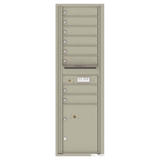 8 Tenant Doors with 1 Parcel Locker and Outgoing Mail Compartment - 4C Wall Mount 15-High Mailboxes - 4C15S-08