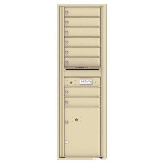 8 Tenant Doors with 1 Parcel Locker and Outgoing Mail Compartment - 4C Wall Mount 15-High Mailboxes - 4C15S-08