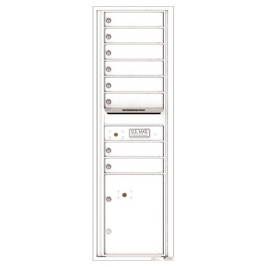 8 Tenant Doors with 1 Parcel Locker and Outgoing Mail Compartment - 4C Wall Mount 15-High Mailboxes - 4C15S-08