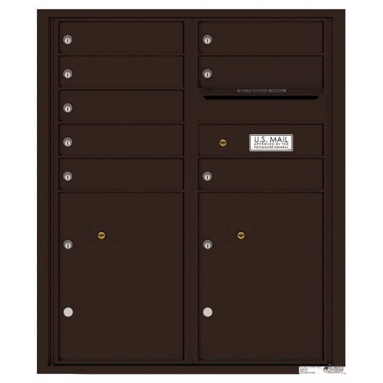 8 Tenant Doors with 2 Parcel Lockers and Outgoing Mail Compartment - 4C Wall Mount ADA Max Height Mailboxes - 4CADD-08