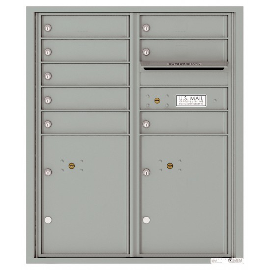 8 Tenant Doors with 2 Parcel Lockers and Outgoing Mail Compartment - 4C Wall Mount ADA Max Height Mailboxes - 4CADD-08