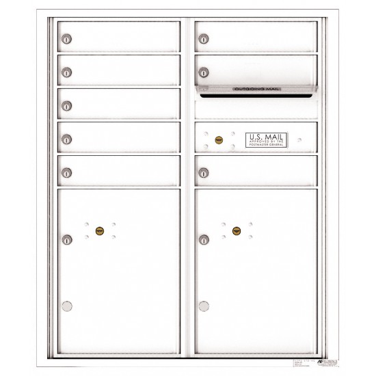 8 Tenant Doors with 2 Parcel Lockers and Outgoing Mail Compartment - 4C Wall Mount ADA Max Height Mailboxes - 4CADD-08