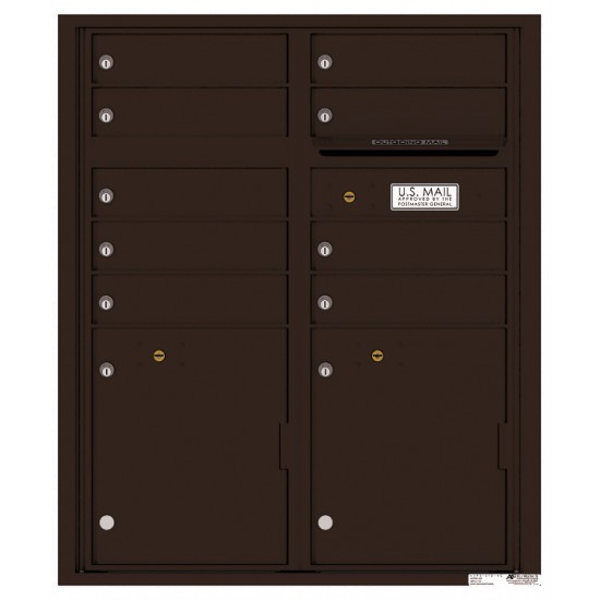 9 Tenant Doors with 2 Parcel Lockers and Outgoing Mail Compartment - 4C Wall Mount ADA Max Height Mailboxes - 4CADD-09