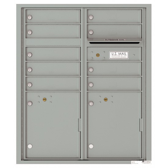 9 Tenant Doors with 2 Parcel Lockers and Outgoing Mail Compartment - 4C Wall Mount ADA Max Height Mailboxes - 4CADD-09