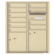 10 Tenant Doors with 2 Parcel Lockers and Outgoing Mail Compartment - 4C Wall Mount ADA Max Height Mailboxes - 4CADD-10