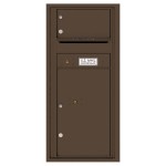 1 Over-Sized Tenant Door with 1 Parcel Locker and Outgoing Mail Compartment - 4C Wall Mount ADA Max Height Mailboxes - 4CADS-01