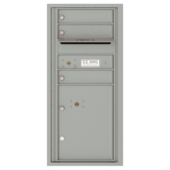 3 Tenant Doors with 1 Parcel Locker and Outgoing Mail Compartment - 4C Wall Mount ADA Max Height Mailboxes - 4CADS-03