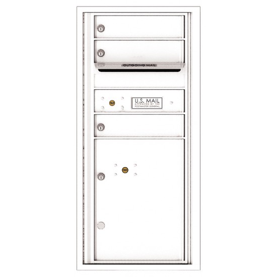 3 Tenant Doors with 1 Parcel Locker and Outgoing Mail Compartment - 4C Wall Mount ADA Max Height Mailboxes - 4CADS-03