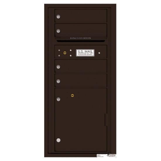 4 Tenant Doors with 1 Parcel Locker and Outgoing Mail Compartment - 4C Wall Mount ADA Max Height Mailboxes - 4CADS-04