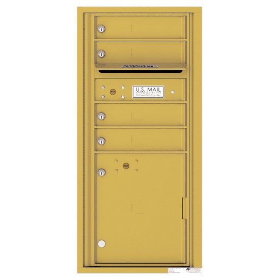 4 Tenant Doors with 1 Parcel Locker and Outgoing Mail Compartment - 4C Wall Mount ADA Max Height Mailboxes - 4CADS-04