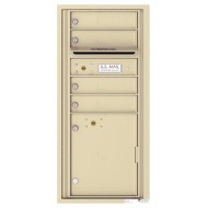 4 Tenant Doors with 1 Parcel Locker and Outgoing Mail Compartment - 4C Wall Mount ADA Max Height Mailboxes - 4CADS-04