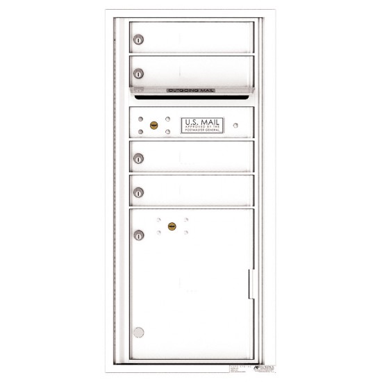 4 Tenant Doors with 1 Parcel Locker and Outgoing Mail Compartment - 4C Wall Mount ADA Max Height Mailboxes - 4CADS-04