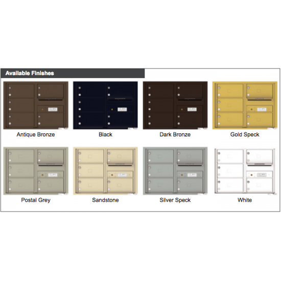 5 Oversized Tenant Doors with Outgoing Mail Compartment - 4C Wall Mount 6-High Mailboxes - 4C06D-05X