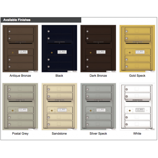 4 Tenant Doors with Outgoing Mail Compartment - 4C Wall Mount 6-High Mailboxes - 4C06S-04