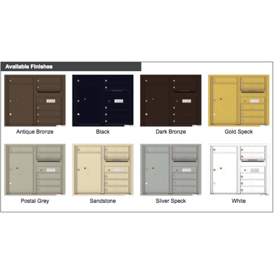 6 Tenant Doors with 1 Parcel Locker and Outgoing Mail Compartment - 4C Wall Mount 7-High Mailboxes - 4C07D-06