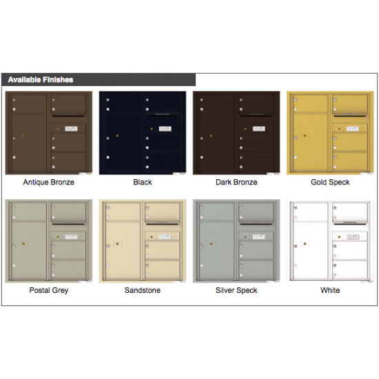 4 Oversized Tenant Doors with 1 Parcel Locker and Outgoing Mail Compartment - 4C Wall Mount 8-High Mailboxes - 4C08D-04