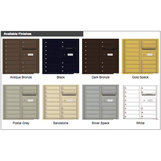 13 Tenant Doors with Outgoing Mail Compartment - 4C Wall Mount 8-High Mailboxes - 4C08D-13