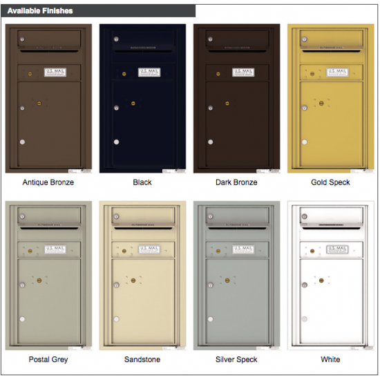 1 Tenant Doors with 1 Parcel Locker and Outgoing Mail Compartment - 4C Wall Mount 8-High Mailboxes - 4C08S-01