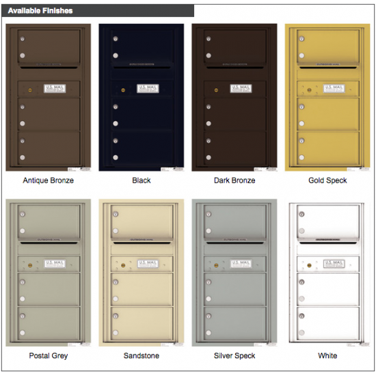 3 Oversized Tenant Doors with Outgoing Mail Compartment - 4C Wall Mount 8-High Mailboxes - 4C08S-03