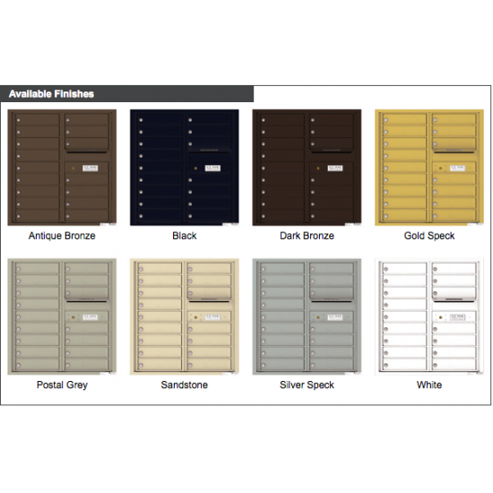 16 Tenant Doors with Outgoing Mail Compartment - 4C Wall Mount 9-High Mailboxes - 4C09D-16