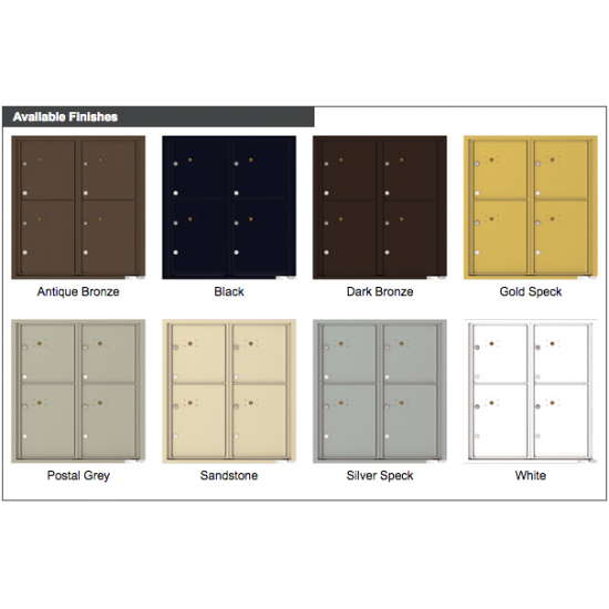 4 Parcel Doors Unit - 4C Wall Mount 9-High - 4C09D-4P