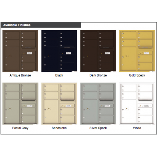 6 Oversized Tenant Doors with 1 Parcel Locker and Outgoing Mail Compartment - 4C Wall Mount 10-High Mailboxes - 4C10D-06