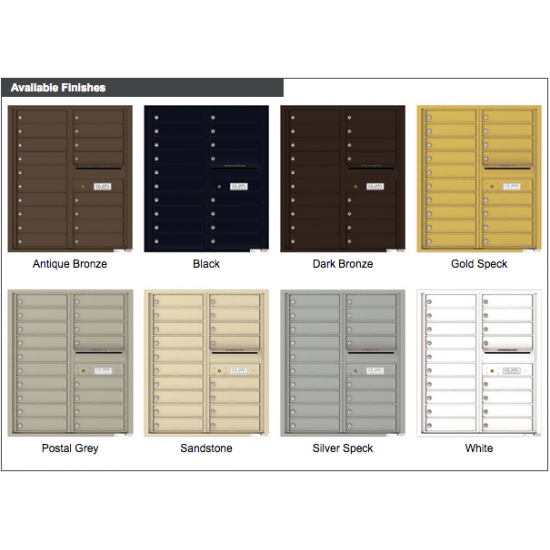 18 Tenant Doors with Outgoing Mail Compartment - 4C Wall Mount 10-High Mailboxes - 4C10D-18