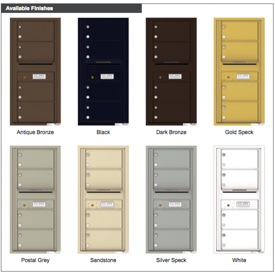 4 Oversized Tenant Doors with Outgoing Mail Compartment - 4C Wall Mount 10-High Mailboxes - 4C10S-04