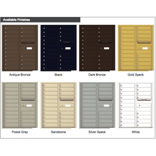 19 Tenant Doors with Outgoing Mail Compartment - 4C Wall Mount 11-High Mailboxes - 4C11D-19