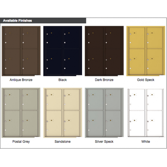 4 Parcel Doors Unit - 4C Wall Mount 11-High - 4C11D-4P