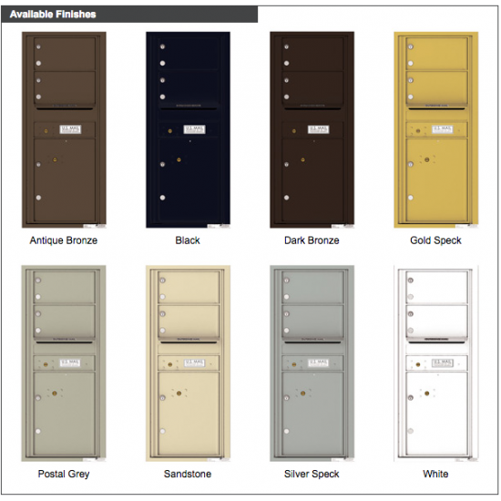 2 Oversized Tenant Doors with 1 Parcel Lockers and Outgoing Mail Compartment - 4C Wall Mount 11-High Mailboxes - 4C11S-02