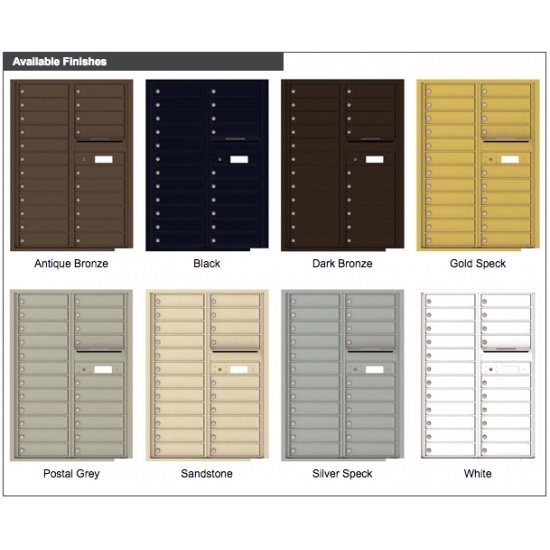 22 Tenant Doors with Outgoing Mail Compartment - 4C Wall Mount 12-High Mailboxes - 4C12D-22