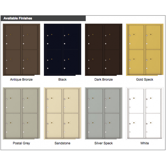 4 Parcel Doors Unit - 4C Wall Mount 12-High - 4C12D-4P