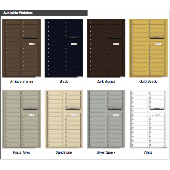 24 Tenant Doors and Outgoing Mail Compartment - 4C Wall Mount 13-High Mailboxes - 4C13D-24