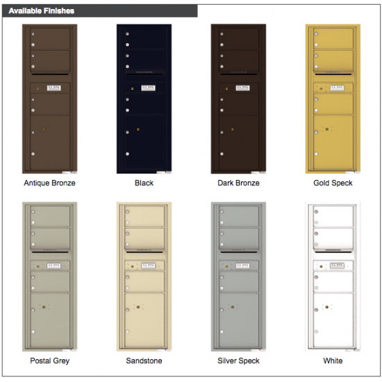 3 Oversized Tenant Doors with 1 Parcel Locker and Outgoing Mail Compartment - 4C Wall Mount 13-High Mailboxes - 4C13S-03