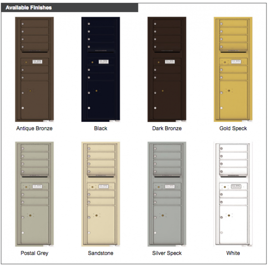 6 Tenant Doors with 1 Parcel Locker and Outgoing Mail Compartment - 4C Wall Mount 13-High Mailboxes - 4C13S-06