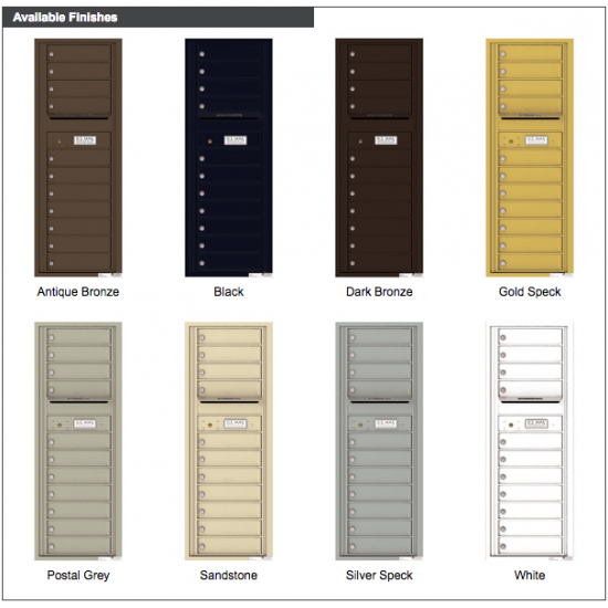 11 Tenant Doors with Outgoing Mail Compartment - 4C Wall Mount 13-High Mailboxes - 4C13S-11