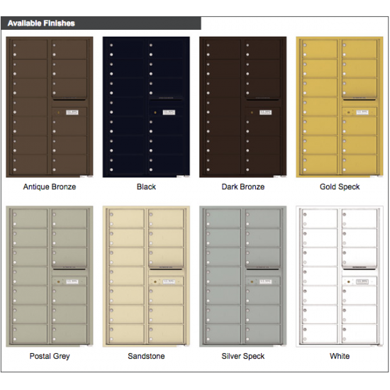 13 Oversized Tenant Doors and Outgoing Mail Compartment - 4C Wall Mount 14-High Mailboxes - 4C14D-13