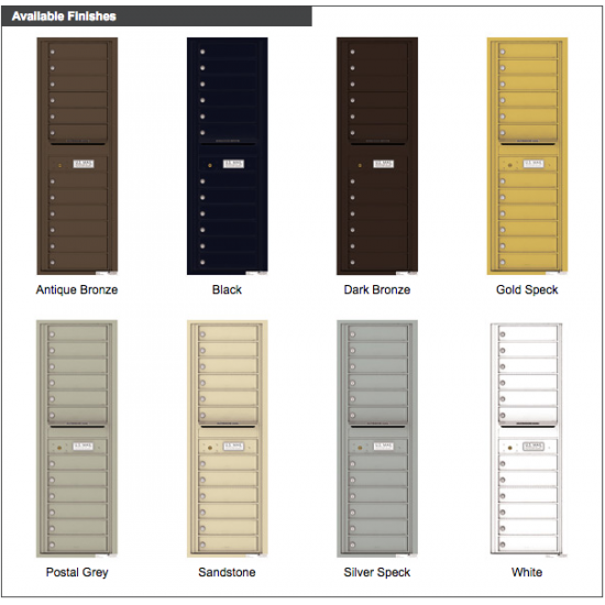 12 Tenant Doors with Outgoing Mail Compartment - 4C Wall Mount 14-High Mailboxes - 4C14S-12