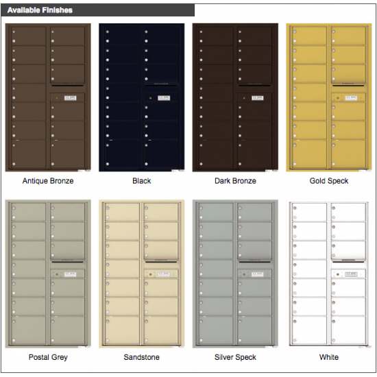 13 Oversized Tenant Doors and Outgoing Mail Compartment - 4C Wall Mount 15-High Mailboxes - 4C15D-13