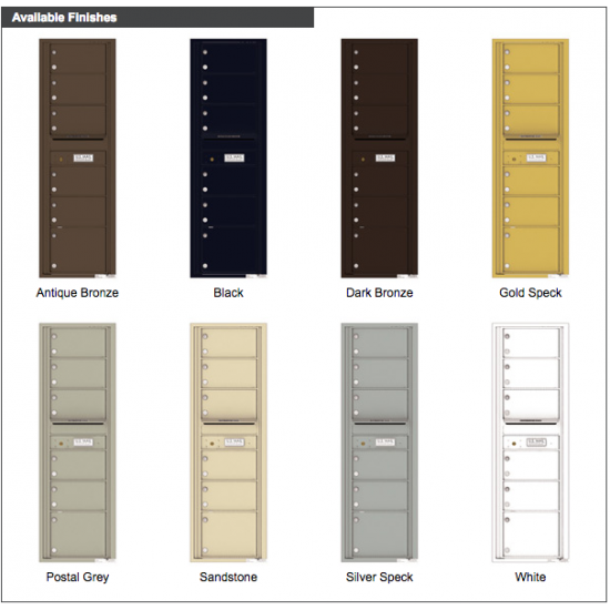 6 Oversized Tenant Doors with Outgoing Mail Compartment - 4C Wall Mount 15-High Mailboxes - 4C15S-06