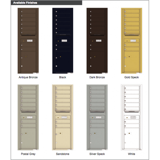 8 Tenant Doors with 1 Parcel Locker and Outgoing Mail Compartment - 4C Wall Mount 15-High Mailboxes - 4C15S-08