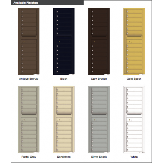 13 Tenant Doors with Outgoing Mail Compartment - 4C Wall Mount 15-High Mailboxes - 4C15S-13