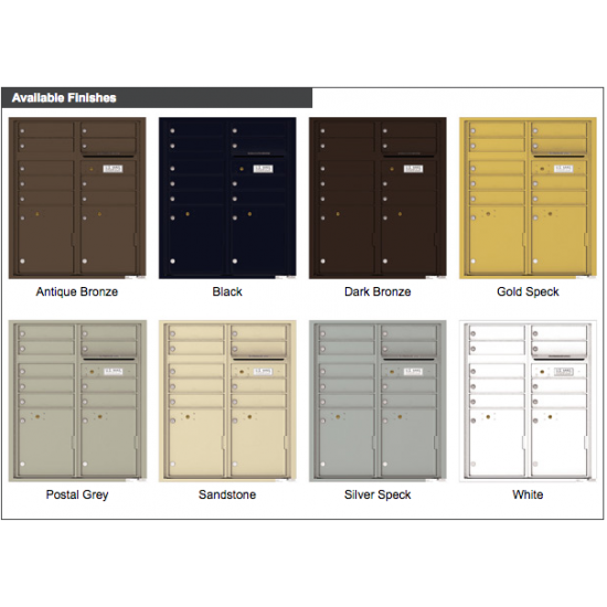 9 Tenant Doors with 2 Parcel Lockers and Outgoing Mail Compartment - 4C Wall Mount ADA Max Height Mailboxes - 4CADD-09