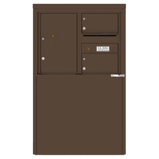 2 Tenant Doors with 1 Parcel Locker and Outgoing Mail Compartment - 4C Depot Mailbox Module - 4C06D-02-D